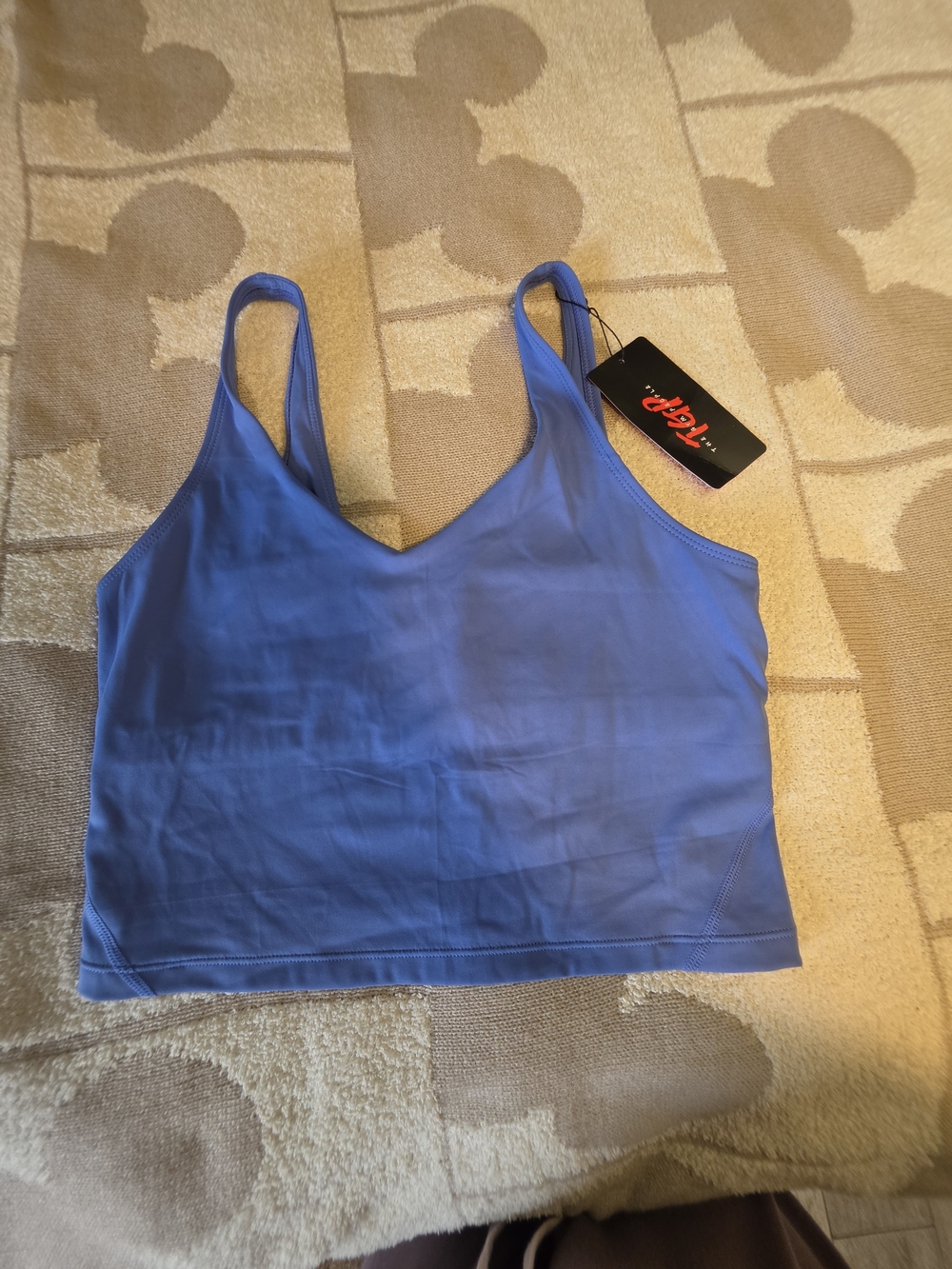 Scoop Neck Cropped Tank in Vibrant Blue with Tag